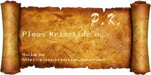 Pless Krisztián névjegykártya